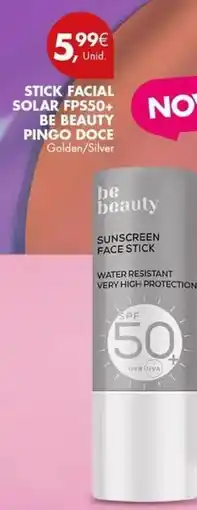 Pingo Doce Be beauty - stick facial solar fps50+ promoção