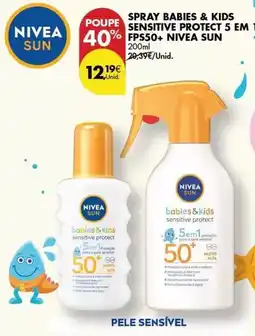 Pingo Doce Nivea - spray babies & kids sensitive protect 5 em fps50+ sun promoção