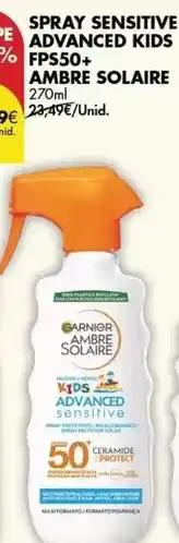 Pingo Doce Ambre solaire - spray sensitive advanced kids fps 50+ promoção