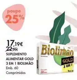 Pingo Doce Biológico - suplemento alimentar gold 3 em 1 biolimao promoção