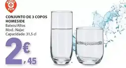 E.Leclerc Conjunto de 3 copos promoção