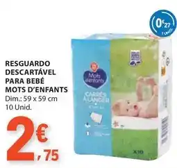 E.Leclerc Dim - resguardo descartavel para bebe mots d'enfants promoção