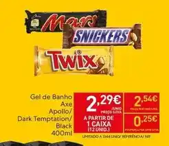 Recheio Axe - gel de banho apallo promoção