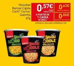 Recheio Cigala - noodles banzai caril/carne/galinha promoção