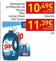 Recheio Skip - detergente p/máquina de roupa active clean promoção