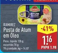 ALDI Ramirez - posta de atum em oleo promoção