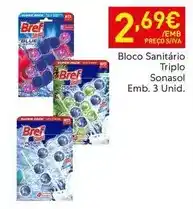 Recheio Bref - bloco sanitário triplo sonasol emb. 3 unid promoção