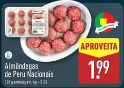 ALDI Almondegas de peru nacionals promoção