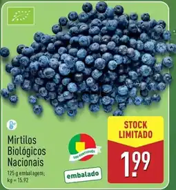 ALDI Mirtilos biologicos nacionais promoção