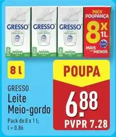 ALDI Gresso - leite meio-gordo promoção