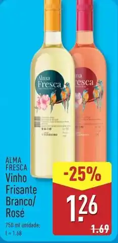 ALDI Alma fresca - vinho frisante branco/ rosé promoção