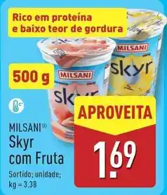 ALDI Milsani - skyr com fruta promoção