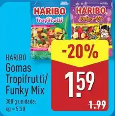 ALDI Haribo - gomas tropifrutti/ funky mix promoção