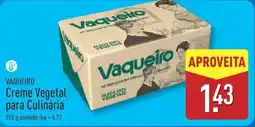 ALDI Vaqueiro - creme vegetal para culinaria promoção