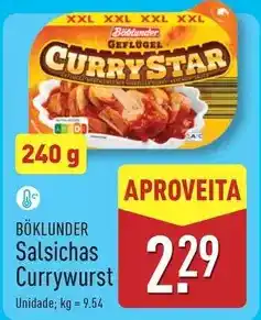 ALDI Xxl - salsichas currywurst promoção