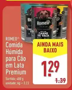 ALDI Romeo - comida humida para cao em lata premium promoção