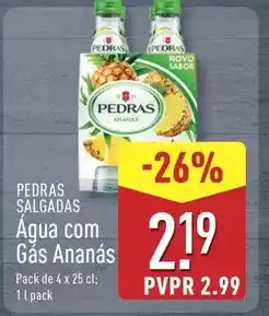 ALDI Pedras - salgadas agua com gas ananas promoção