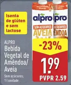 ALDI Alpro - bebida vegetal de amêndoa/ aveia promoção
