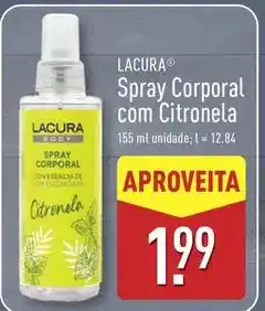 ALDI Lacura - spray corporal com citronela promoção