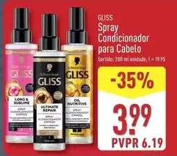 ALDI Schwarzkopf - gliss spray condicionador para cabelo promoção