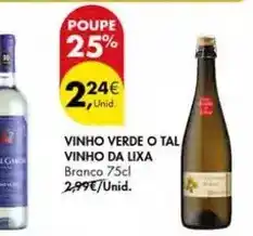 Pingo Doce O tal vinho da lixa - vinho verde o tal vinho da lixa promoção