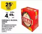 Continente Coral - cerveja c/ alcool promoção