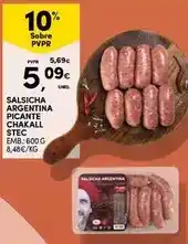 Continente Stec - salsicha argentina picante promoção