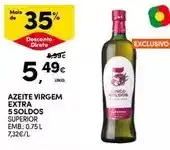 Continente Azeite virgem extra 5 soldos promoção