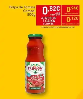 Recheio Compal - polpa de tomate promoção