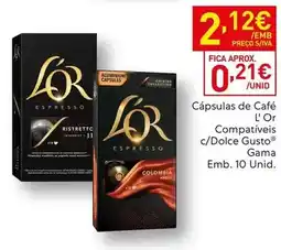 Recheio L'or - cápsulas de café compativeis c/dolce gusto gama promoção