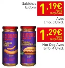 Recheio Salsichas Izidoro Hot Dog Aves promoção