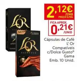 Cápsulas de Café L'Or Compatíveis c/Dolce Gusto