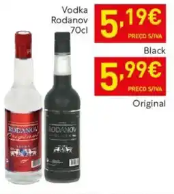Recheio Vodka Rodanov Black promoção