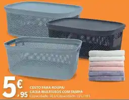 E.Leclerc com - cesto para roupa/ caixa multiusos com tampa promoção