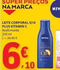 E.Leclerc Nivea - leite corporal q10 plus vitamin c promoção