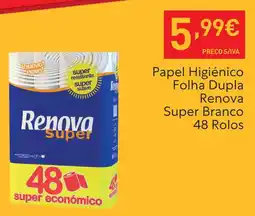 Recheio Renova - papel higiénico folha dupla super branco promoção