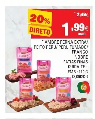Continente Fiambre da Perna Extra/ Peito de Peru/ Peru Fumado Nobre 110g promoção