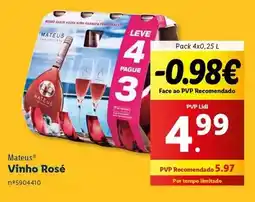 Lidl Mateus - vinho rosé promoção