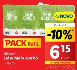 Lidl Milbona - leite meio gordo promoção