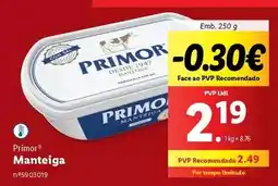 Lidl Primor - manteiga promoção