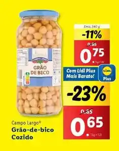 Lidl com - grão-de-bico cozido promoção