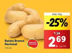 Lidl Nacional - batata branca promoção