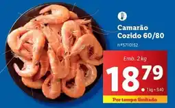 Lidl Camarão cozido 60/80 promoção