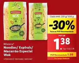 Lidl Milaneza - noodles/espirais/macarrão especial wok promoção