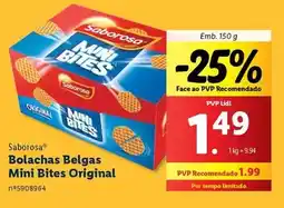 Lidl Saborosa - bolachas belgas mini bites original promoção