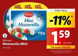 Lidl Milbona - mozzarella mini promoção