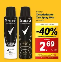 Lidl Rexona - desodorizante deo spray men promoção