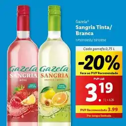 Lidl Gazela - sangria tinta/brance promoção