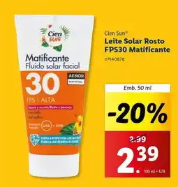 Lidl Cien - leite solar rosto fps30 promoção