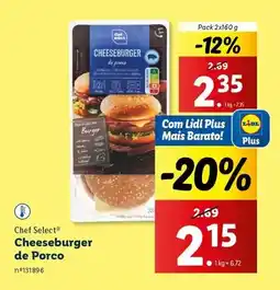 Lidl Chef select - cheeseburger de porco promoção